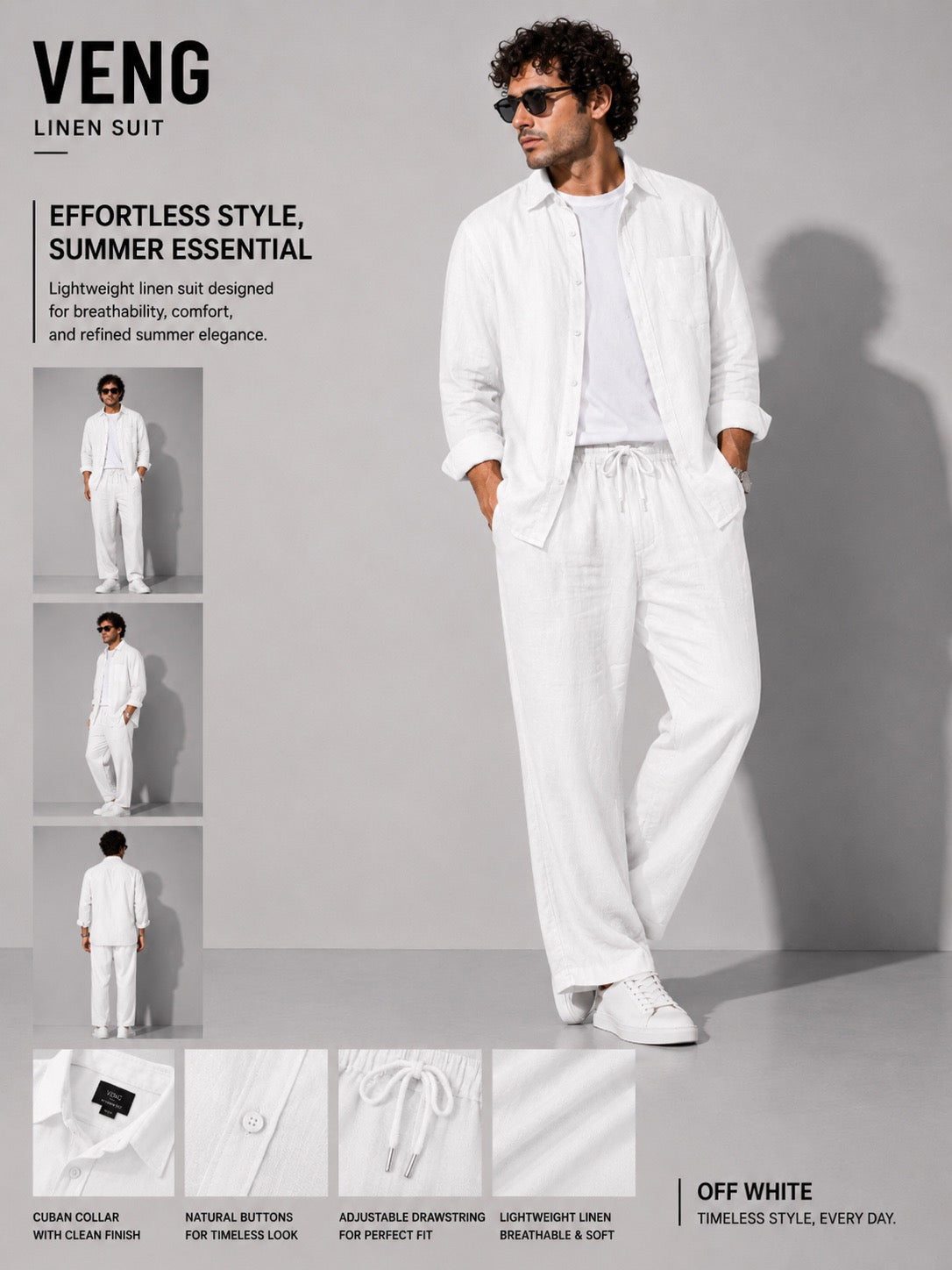 Long Sleeve Linen Suit