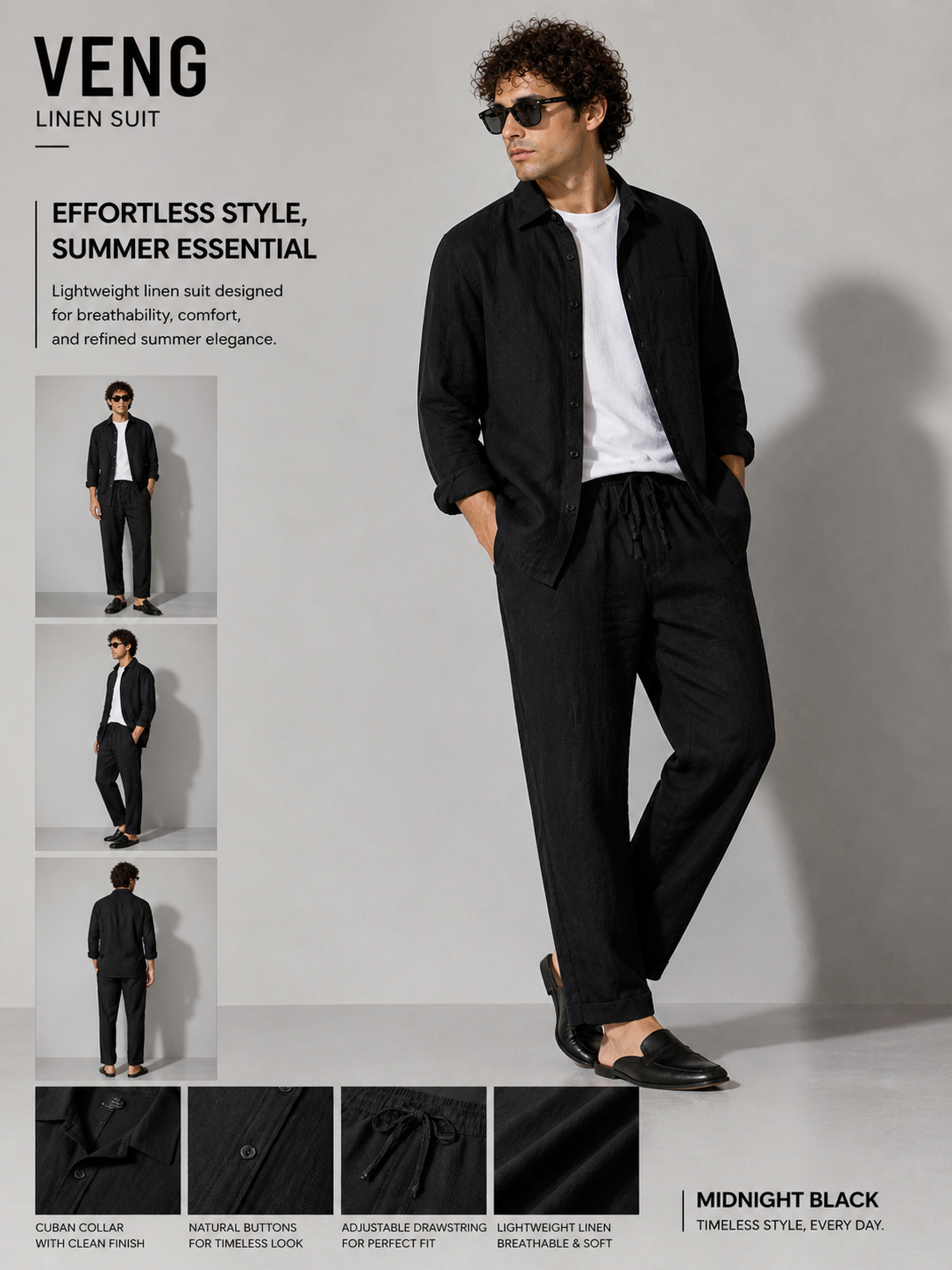 Long Sleeve Linen Suit