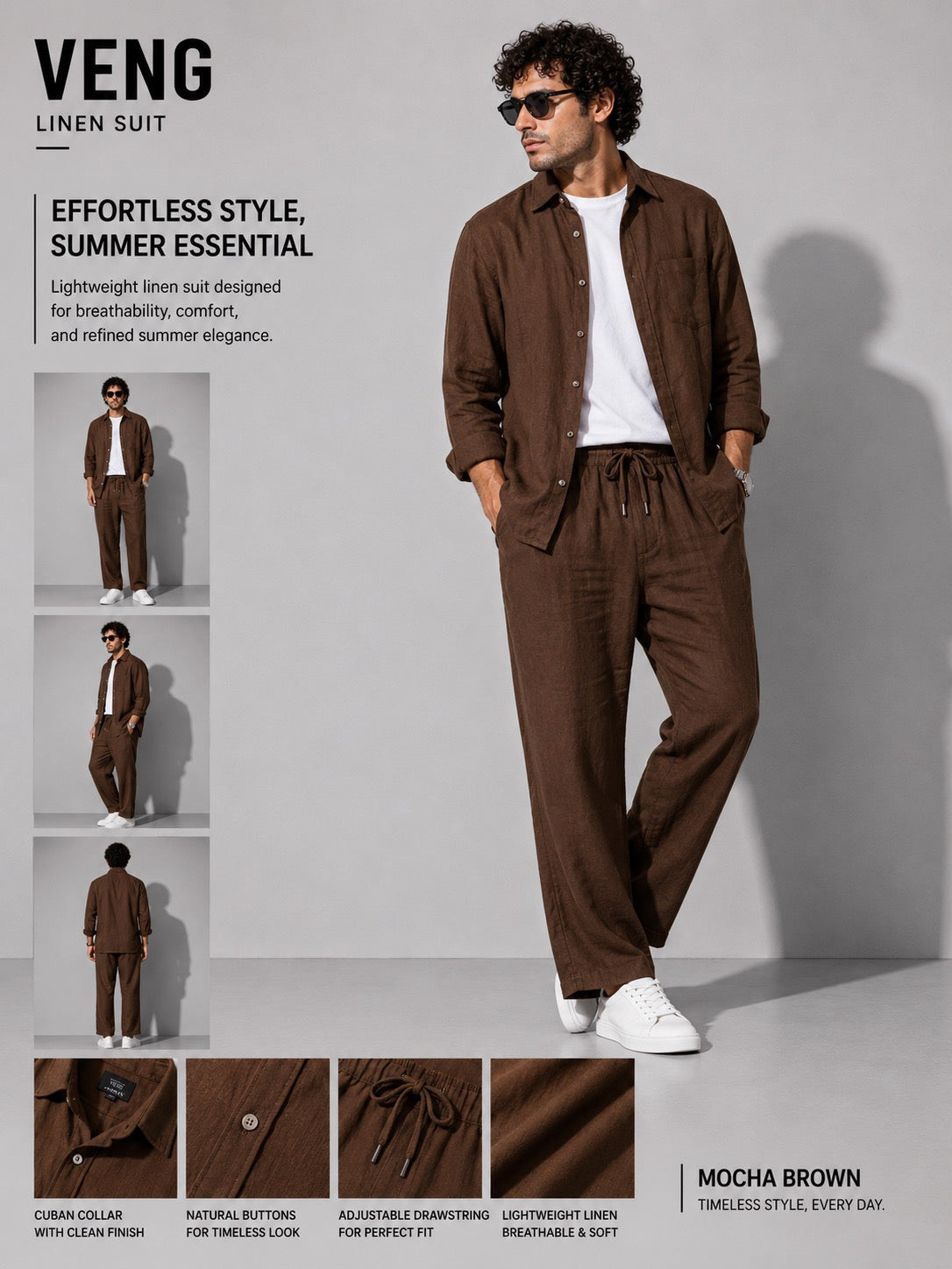 Long Sleeve Linen Suit