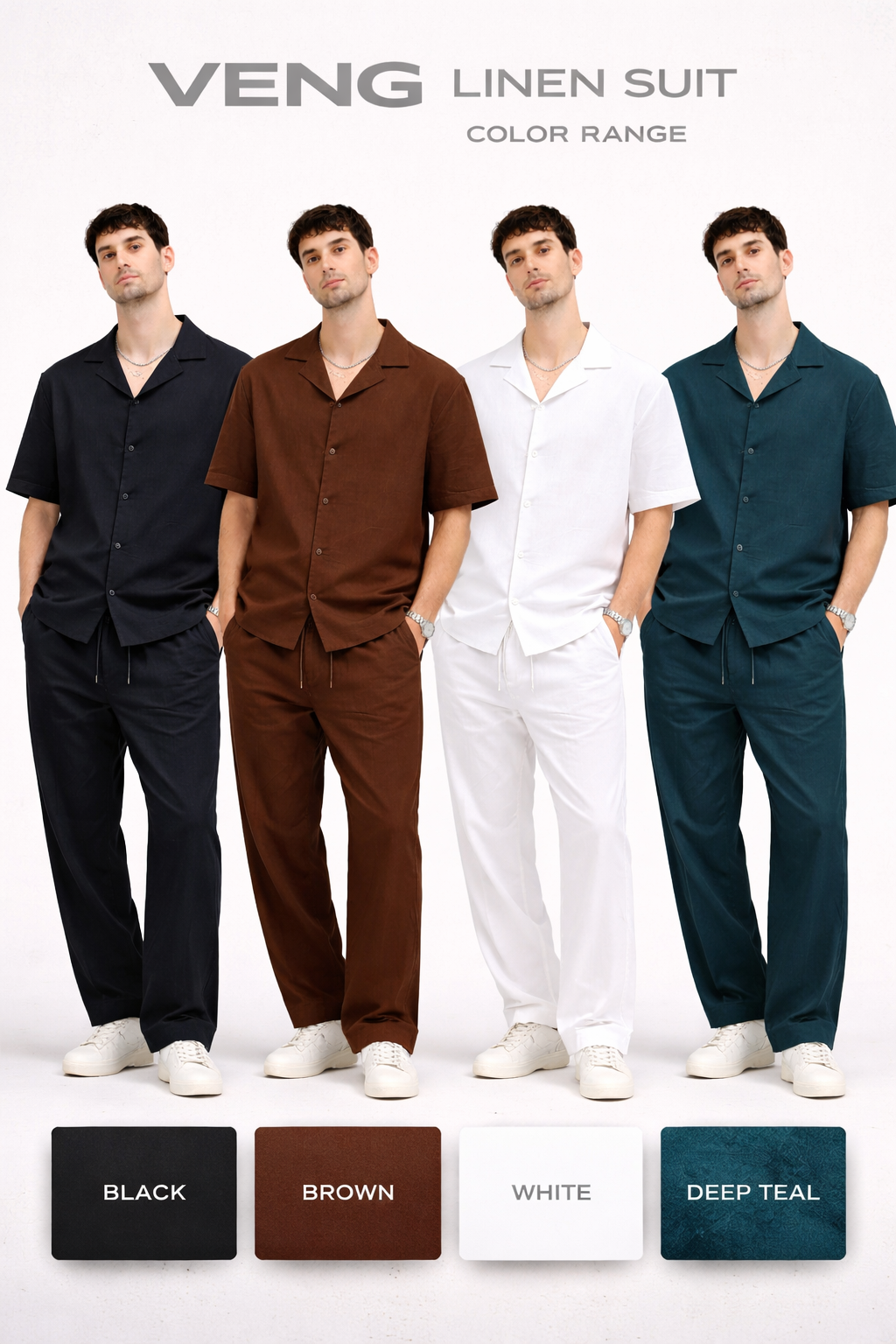 Short Sleeve Linen Suit