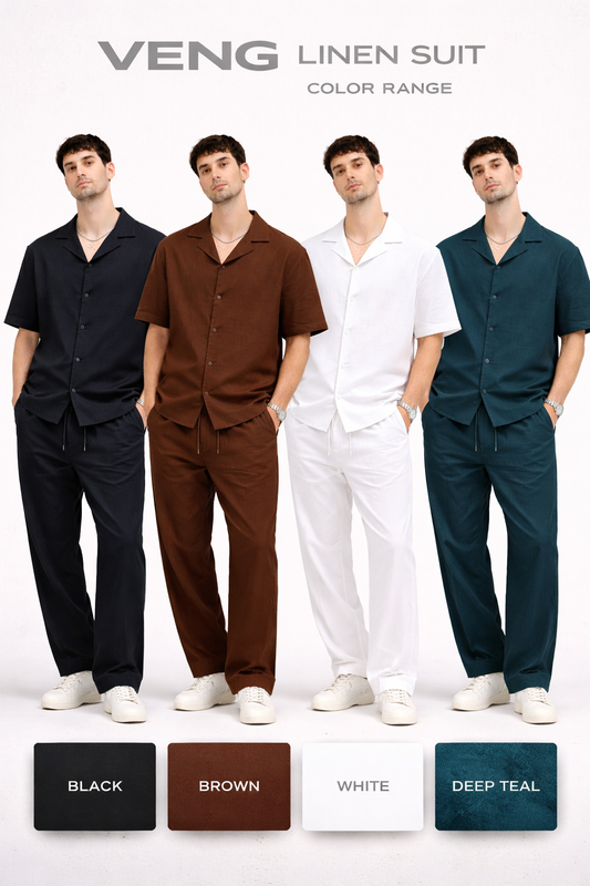 Short Sleeve Linen Suit