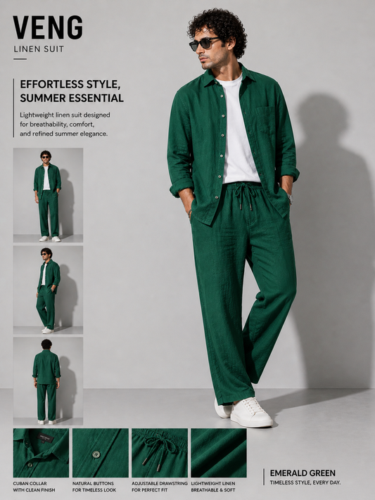 Long Sleeve Linen Suit