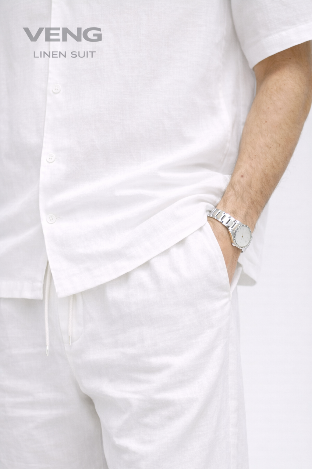 Short Sleeve Linen Suit